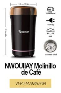 NWOUIIAY Molinillo de Café Eléctrico 300W
